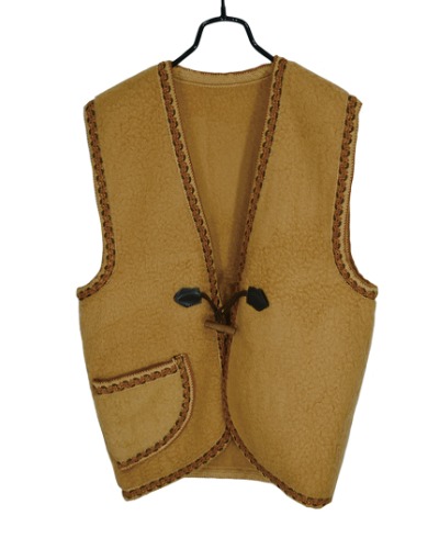vintage one button duffel vest