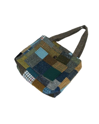 made in ireland HannaHats tweed patchwork tote bag