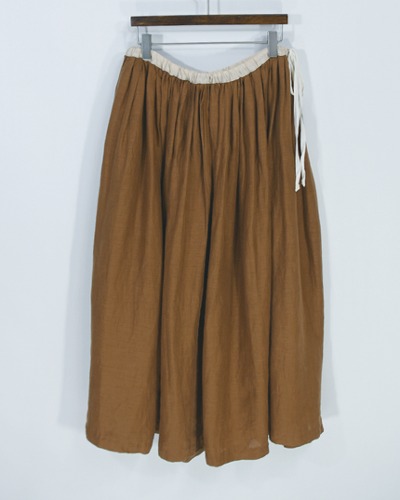 made in JAPAN (g) linen skirt (free size)