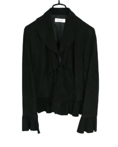 SPECCHIO leather suede ruffle jacket